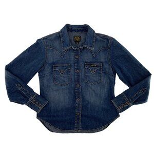 Lucky Brand Women’s Western Snap Up Denim Shirt/Jacket Size Medium